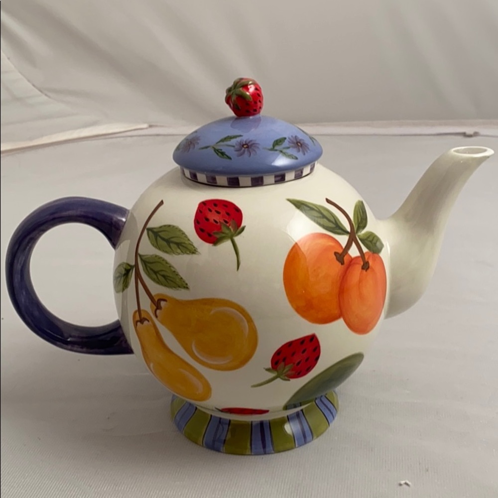 Zrike Fruit Medley multicolor ceramic tea pot